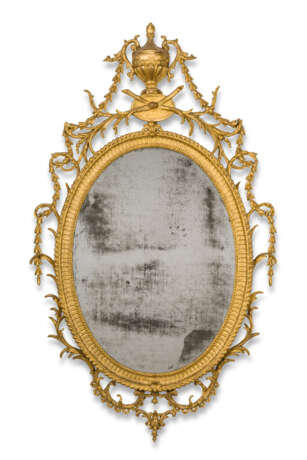 Linnell, John. A PAIR OF GEORGE III GILTWOOD AND CARTON PIERRE OVAL MIRRORS... - photo 2