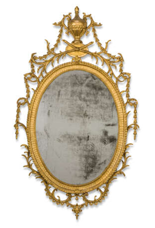 Linnell, John. A PAIR OF GEORGE III GILTWOOD AND CARTON PIERRE OVAL MIRRORS... - Foto 4