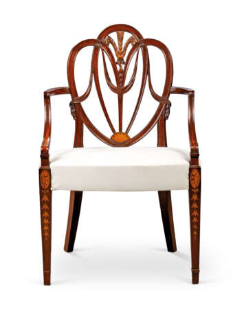 Gillows. A SET OF TEN GEORGE III MAHOGANY, BOXWOOD AND MARQUETRY ARMC... - Foto 4