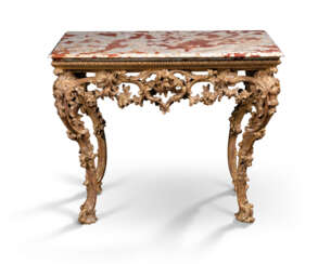 A GEORGE II CARVED GILTWOOD SIDE TABLE