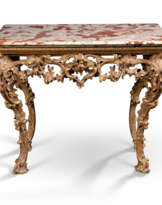 A GEORGE II CARVED GILTWOOD SIDE TABLE