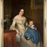 DEUTSCHER PORTRÄTMALER Tätig 1. Hälfte 19. Jahrhundert (wohl Berlin)  Biedermeier Familienporträt: Mutter mit Kind - photo 2