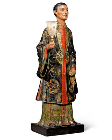 A REGENCY POLYCHROME-PAINTED PLASTER NODDING CHINESE FIGURE ... - photo 2