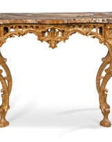 A GEORGE II GILTWOOD CONSOLE TABLE