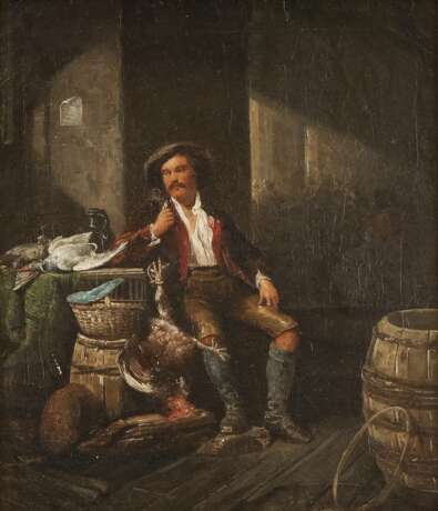 MÜNCHNER SCHULE Tätig 2. Hälfte 19. Jahrhundert Jäger mit erbeutetem Geflügel - Foto 1