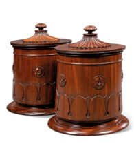 A PAIR OF GEORGE IV MAHOGANY CELLARETTES