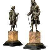 A PAIR OF FRENCH BRONZE FIGURES OF VOLTAIRE AND ROUSSEAU - photo 1