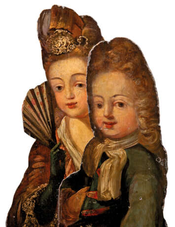 TWO GEORGE I POLYCHROME-PAINTED DUMMY BOARDS - photo 3