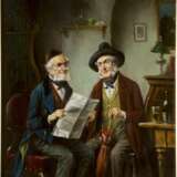 LAJOS KOLOZSVARY 1871 - 1937 Zwei Herren bei der Zeitungslektüre - Foto 1