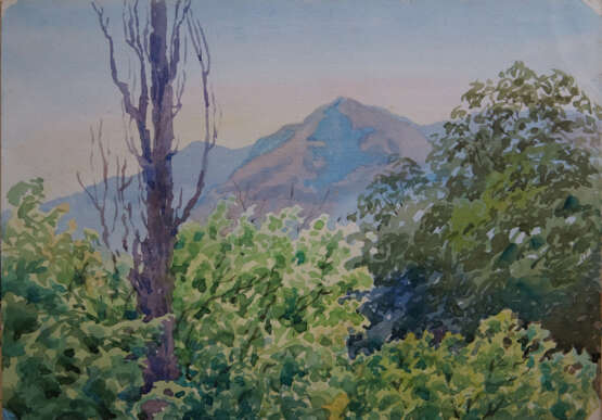 Над Бельбеком Paper Watercolor Realism Landscape painting 2000 - photo 1
