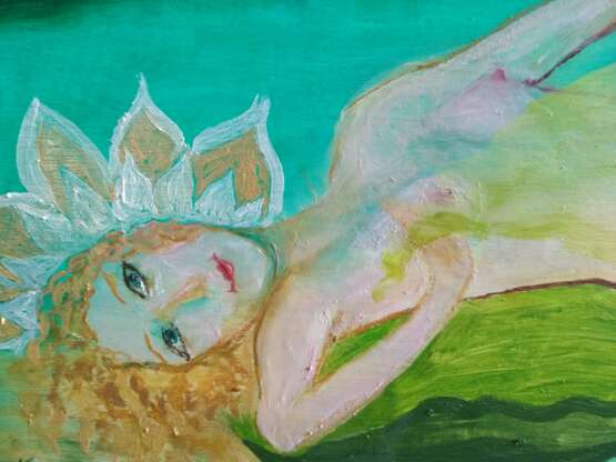 Painting “Evening idyll. Evening idyll.”, Fiberboard, Oil, Symbolism, Genre Nude, Ukraine, 2020 - photo 2