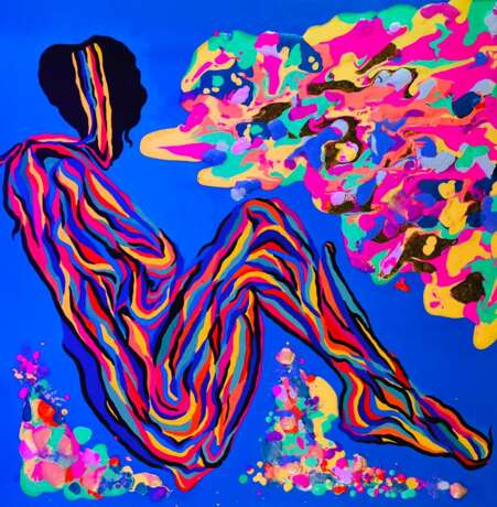 Картина «Тошнота», Холст, Акриловые краски, Абстракционизм, Бытовой жанр, 2020 г. - фото 1