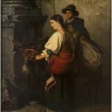 ITALIENISCHER GENREMALER Tätig 2. Hälfte 19. Jahrhundert Zwei arme Reisende mit Maultier - Foto 1