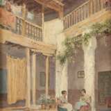 ARTHUR TREVOR HADDON 1864 - 1941 Zwei Spanierinnen bei der Wäsche im sonnigen Innenhof - photo 1