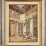 ARTHUR TREVOR HADDON 1864 - 1941 Zwei Spanierinnen bei der Wäsche im sonnigen Innenhof - photo 2
