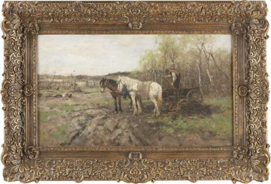 ALFRED VON WIERUSZ-KOWALSKI (UMKREIS) 1849 Suwalki - 1915 München Bauer mit Pferdegespann bei der Feldarbeit - Foto 2