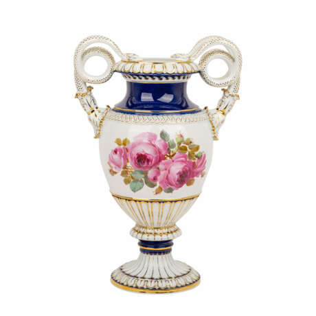 MEISSEN prunkvolle Schlangenhenkelvase, 1860-1924, 1. Wahl, - Foto 4