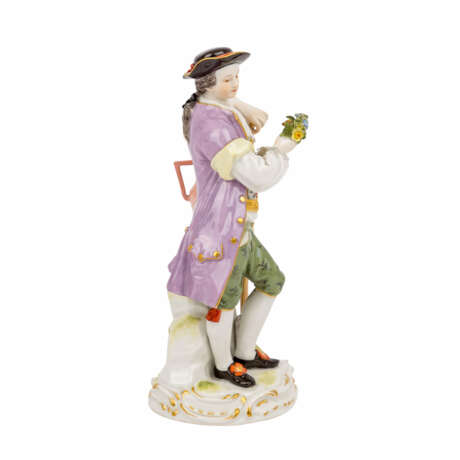 MEISSEN Gärtnerfigur "Gärtner mit Kanne und Spaten", 1860-1924, 1. Wahl. - photo 4