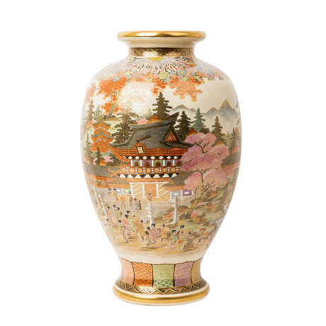 Prächtige Satsuma-Vase. JAPAN, Meiji-Zeit (1868-1912). - Foto 2