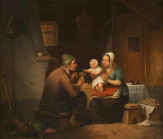 HENRI-JOSEPH-GOMMARUS CARPENTERO 1820 Antwerpen - 1874 Brüssel  Familienglück - Foto 1
