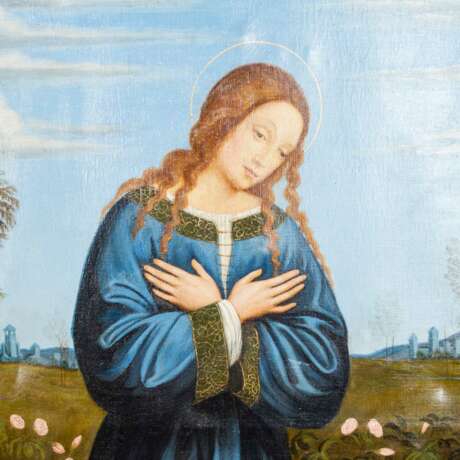 FRANCIA, Francesco Raibolini, NACH (F.R.F.: um 1450-1517), "Madonna im Rosenhag", - Foto 4