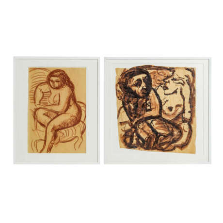 MÜLLER, Rudolf, ATTRIBUIERT (1903-1969), 2 Erotische Zeichnungen, - Foto 1