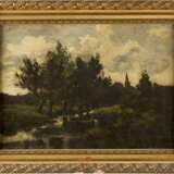 DÜSSELDORFER SCHULE um 1900 Rheinische Landschaft mit Bachlauf - Foto 2