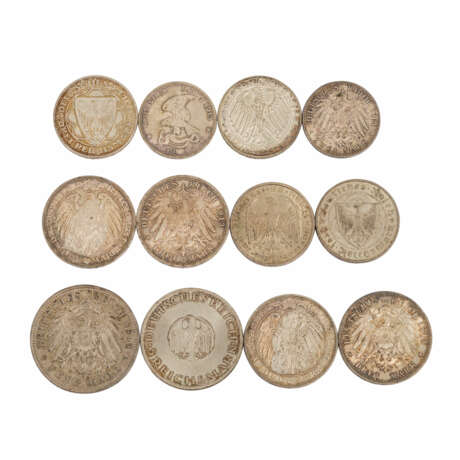12-teiliges Konvolut Münzen des Dt. Kaiserreichs und der Weimarer Republik - - photo 2