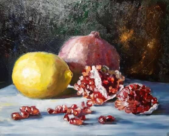 Painting “Cheeky lemon”, Canvas, Oil paint, Abstractionism, Still life, Russia, 2020 - photo 1