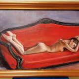 Design Painting “Oil painting Lying on the sofa”, Canvas, Oil paint, Realist, Genre Nude, Russia, 2020 - photo 1