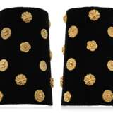 UNSIGNED CHANEL PAIR OF FABRIC AND LEATHER CUFFS - фото 1