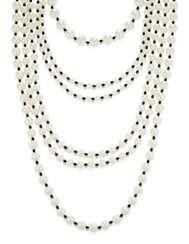 UNSIGNED CHANEL FAUX PEARL AND BLACK BEAD NECKLACE