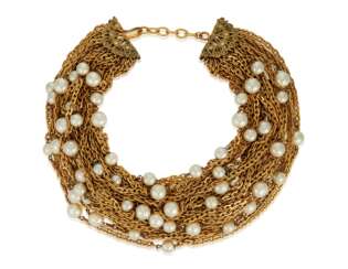 UNSIGNED CHANEL MULTI-STRAND FAUX PEARL NECKLACE