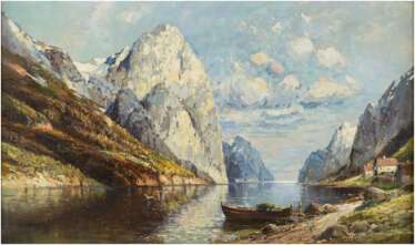 KARL KAUFMANN ('H. CARNIER, H. ROHR, L. VAN HORVE, T. GILBERT') 1843 Neuplachowitz - 1905 Wien Sommerlicher Fjord