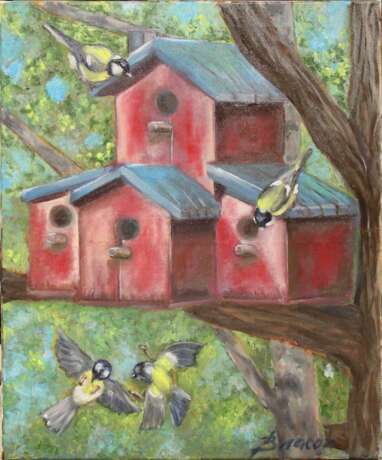 Design Painting “Bird house”, Canvas, Oil paint, Realist, Landscape painting, 2020 - photo 1