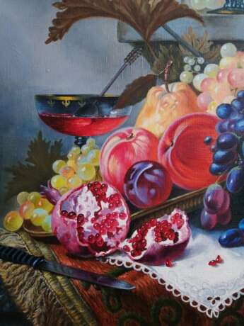 Картина «Натюрмор с фруктами », Льняная ткань, Масляные краски, Реализм, Натюрморт, 2018 г. - фото 3