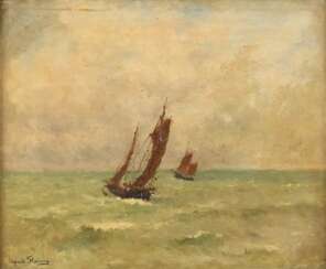 MARIE AUGUSTE FLAMENG 1843 - 1893  Segelboote auf offenem Meer