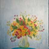 Painting “Chrysanthemum flowers in a green vase”, Canvas on the subframe, Oil paint, Still life, Ukraine, 2020 - photo 2