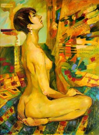 Сонатина №1/Sonatina №1 Canvas on the subframe Oil paint Impressionism Nude art 2005 - photo 1