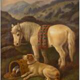 BRITISCHER TIERMALER Tätig 2. Hälfte 19. Jahrhundert Kaltblut und Jagdhund im schottischen Hochland - фото 2