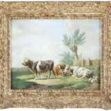 EUGÈNE JOSEPH VERBOECKHOVEN (UMKREIS) 1798 Warneton / Waasten - 1881 Brüssel Drei rastende Kühe auf der Weide - photo 2