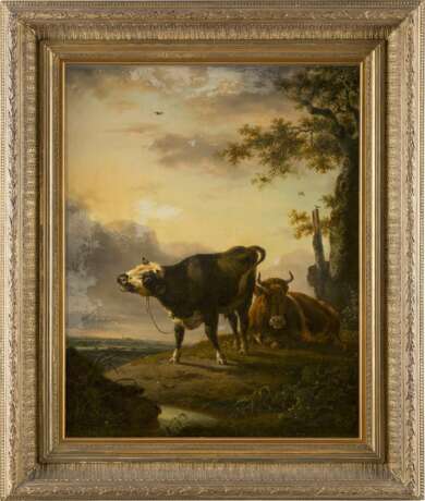 JAN BAPTIST KOBELL (UMKREIS) 1778 Delfshaven - 1814 Amsterdam  Zwei rastende Kühe - фото 2