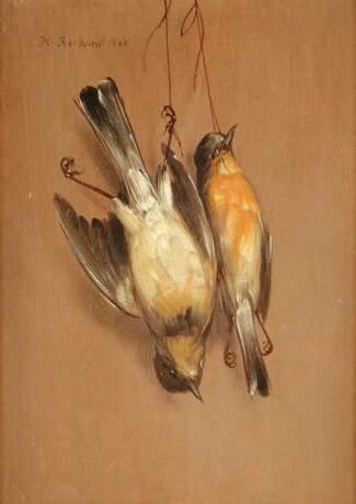 HENDRIK REEKERS (NACHFOLGE) 1815 Haarlem - 1854 ebenda Zwei Trompe-l`oeil mit toten Spatzen - photo 3