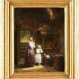 JEAN-BAPTISTE LECOEUR 1795 Le Mans - 1838 Paris Ermahung der Mutter an die Kinderlein - Foto 2
