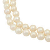 Perlenkette 2-reihig mit Turmalin-Brillantschließe, - фото 4
