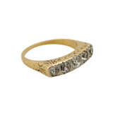 Ring mit 5 Altschliffdiamanten, zusammen ca. 0,7 ct, - Foto 1