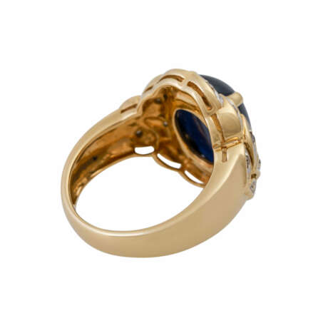 Ring mit großem Saphircabochon und Brillanten - фото 3