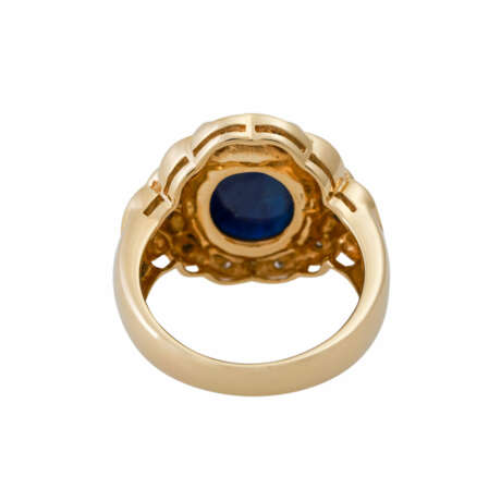 Ring mit großem Saphircabochon und Brillanten - фото 4