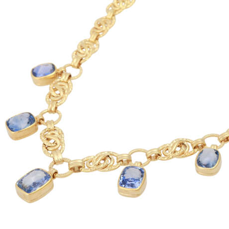 Collier mit 5 hellblauen Saphiren, zusammen ca. 20 ct, - фото 4