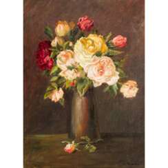 MAYER, K. (Künstler/in 19./20. Jahrhundert), "Stillleben mit Rosen in Vase",